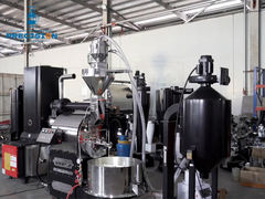 Torréfacteur de café professionnel de 15 kg, équipé d'un chargeur entièrement automatique, d'un déshumidificateur et d'une cafetière