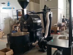 Torréfacteur de café noir personnalisé de 30 kg, contrôle à écran tactile PLC à un bouton