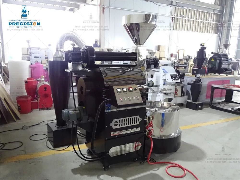 Machine de torréfaction de café de précision Commercial avec boîtier en acier inoxydable couleur