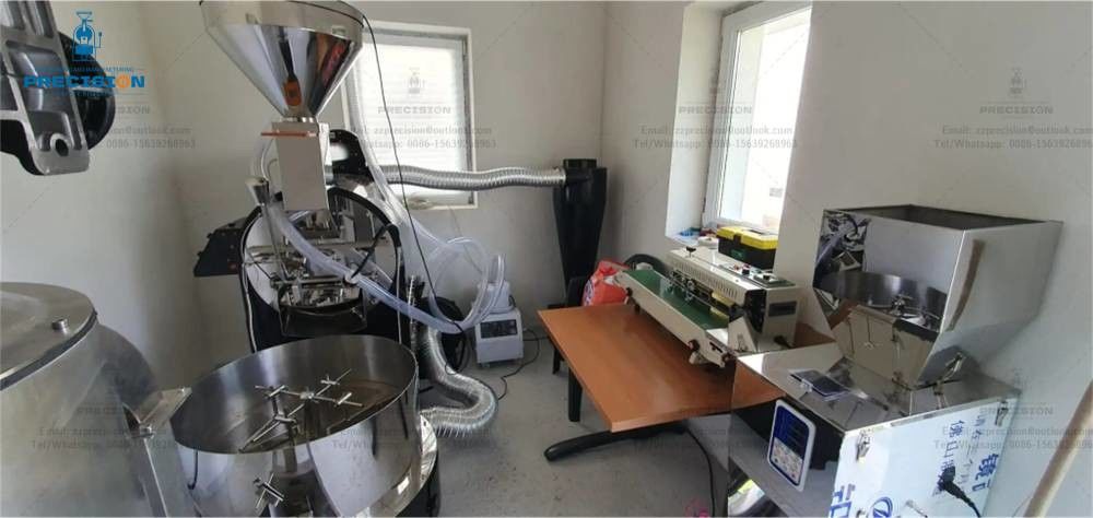 Machine de torréfaction de café de précision Commercial avec boîtier en acier inoxydable couleur