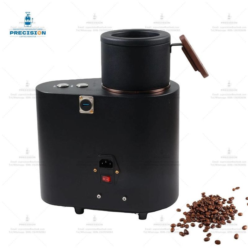 Torréfacteur de café plus intelligent avec boîte à air et tasse de refroidissement 220V 2000W Torréfacteur de grains de café maison Noir Blanc
