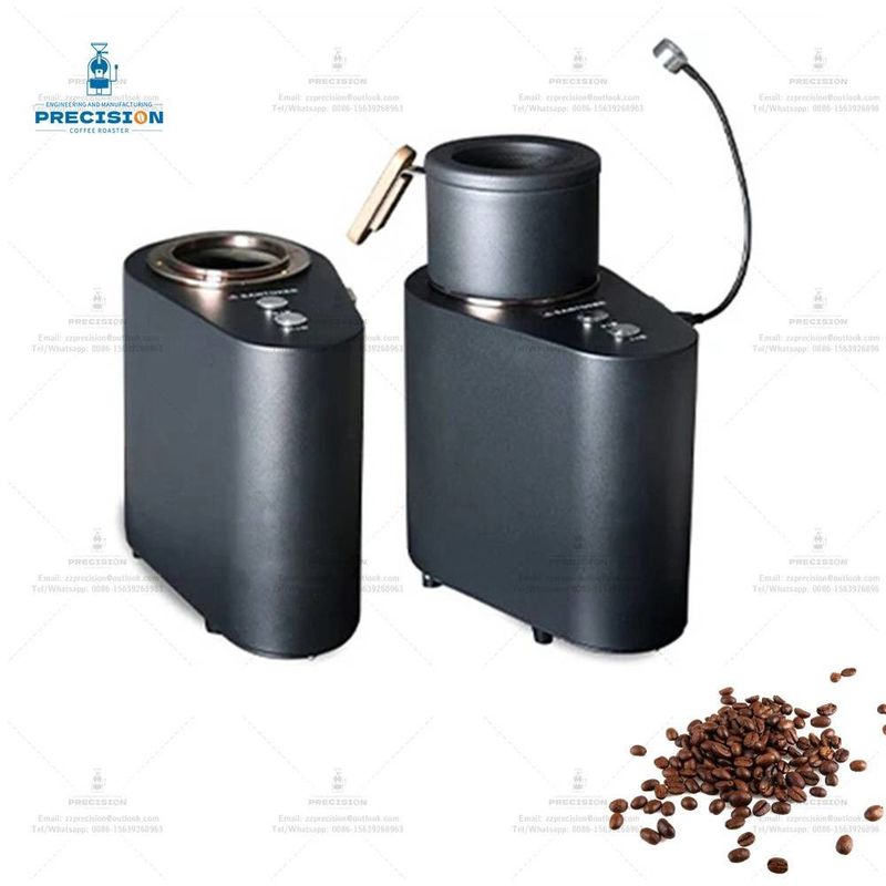 Torréfacteur de café plus intelligent avec boîte à air et tasse de refroidissement 220V 2000W Torréfacteur de grains de café maison Noir Blanc